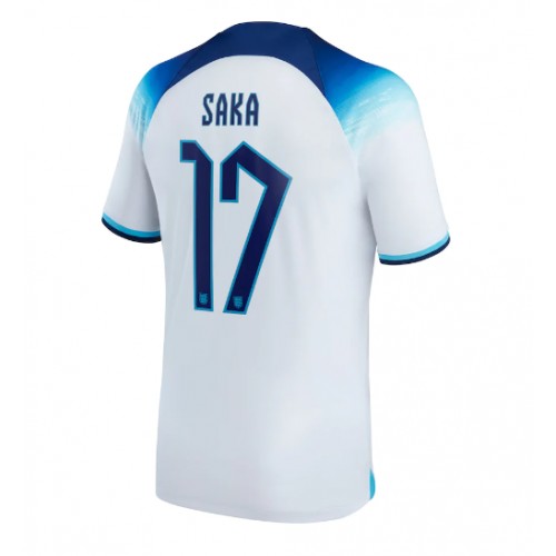 Pánský Fotbalový dres Anglie Bukayo Saka #17 MS 2022 Domácí Krátký Rukáv